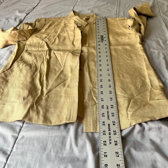 I.Magnin Nipon Coature One Button Blazer Jacket Mandarin Collar Brown Size 12 - Picture 7 of 9